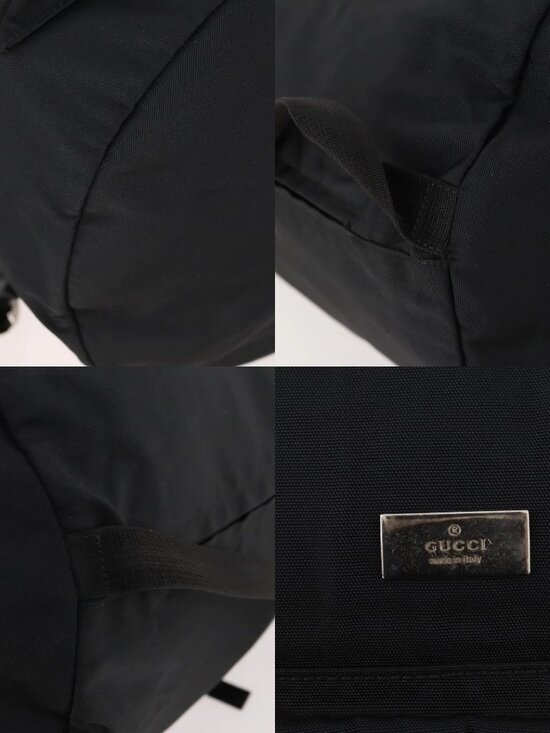 GUCCI Backpack Nylon Black Silver 019 0585 Auth bs33437 main image 14